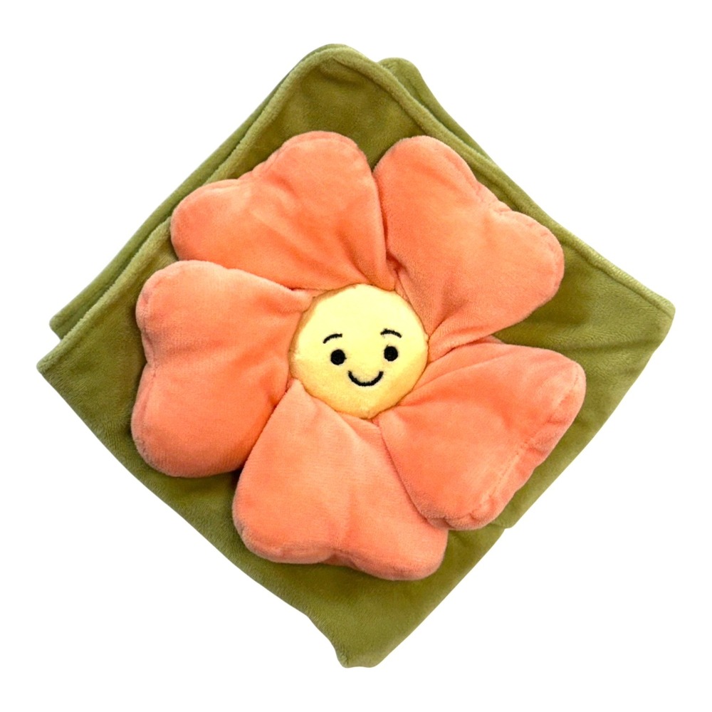 Jellycat Fleury Petunia Soother Retired Baby Lovey Flower Green Plush